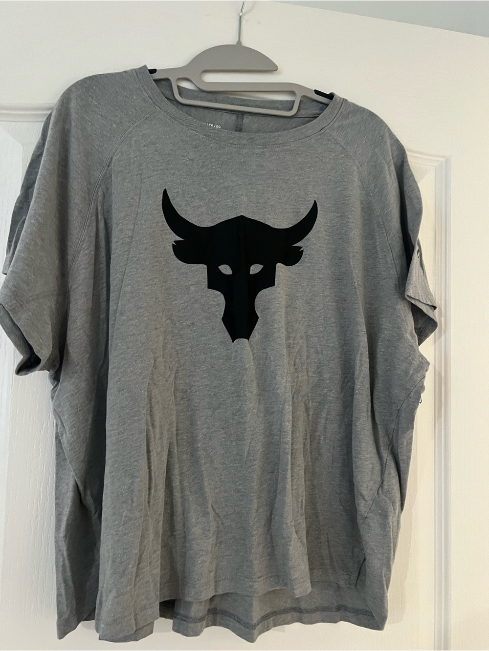 NOBULL Gray Short Sleeve Tee with Black Bull Logo